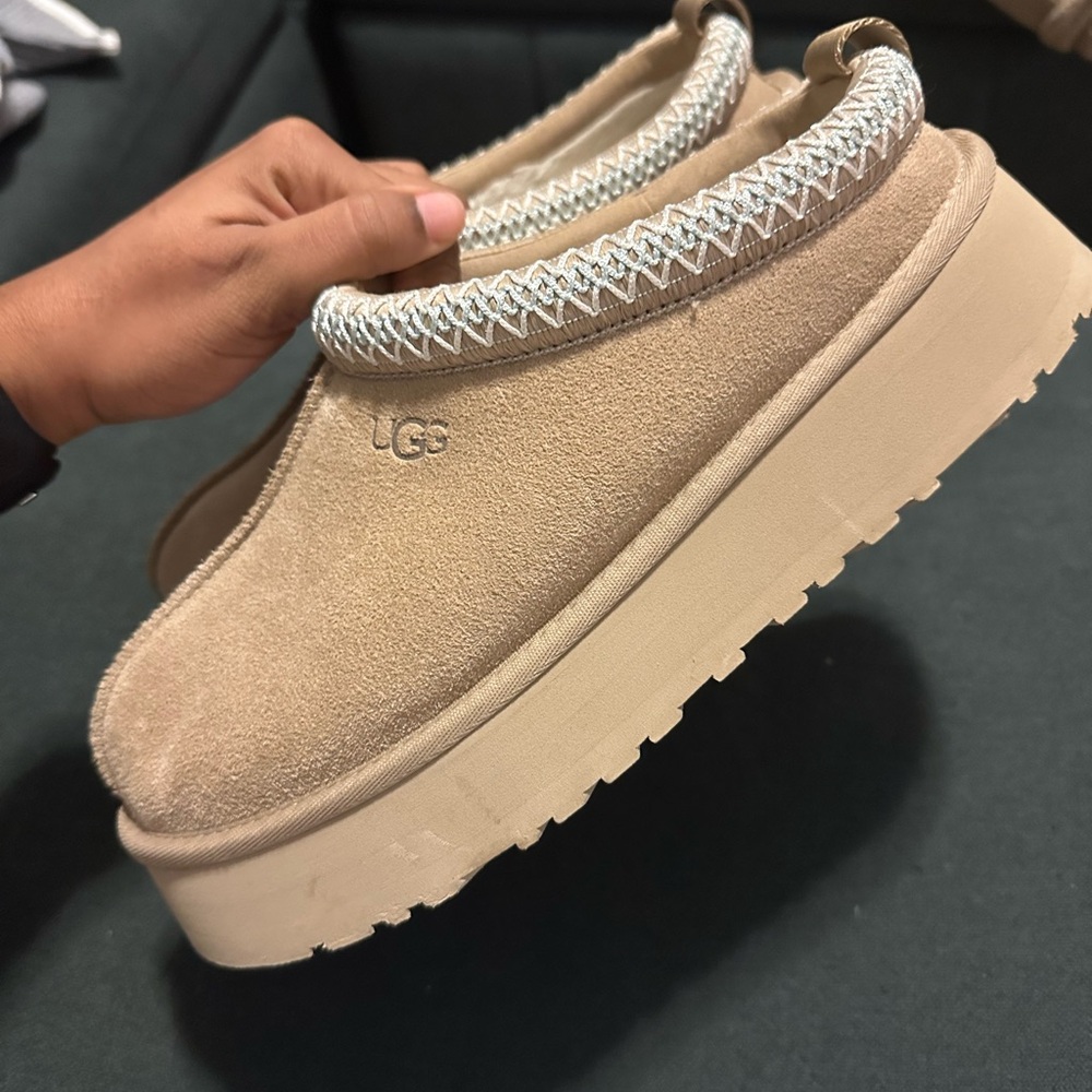 UGG Beige Suede Platform Shoes
